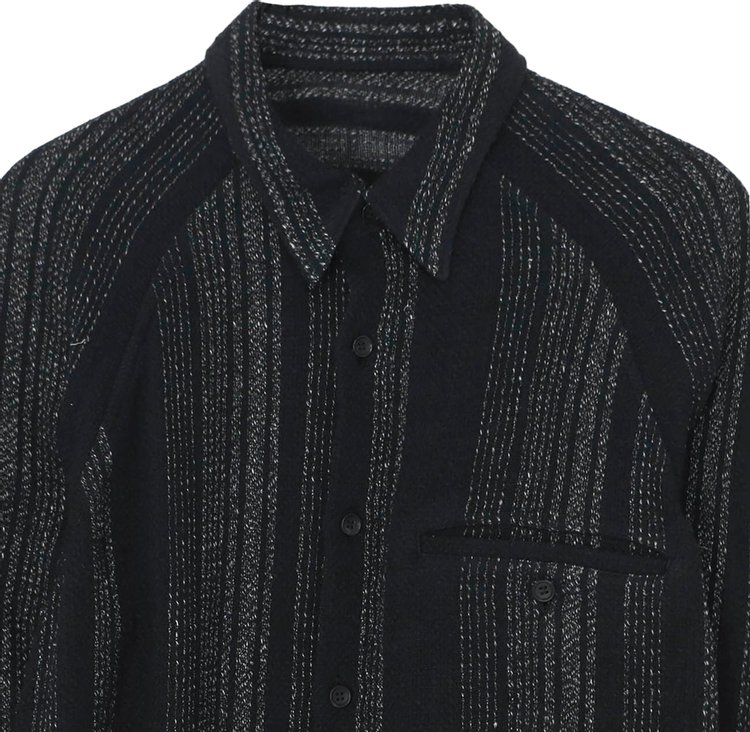 Yohji Yamamoto Pour Homme Hem Knot Stripe Shirt Black