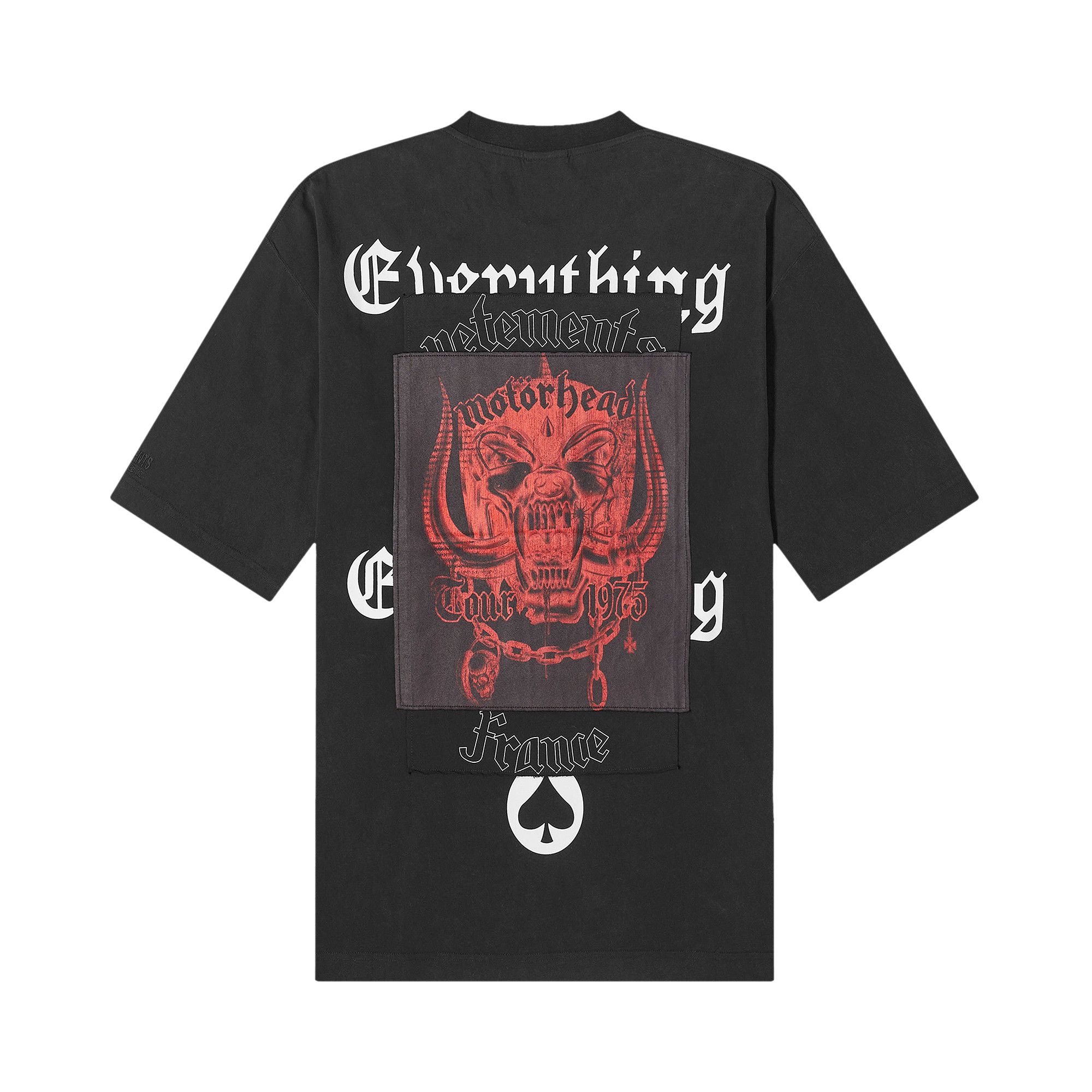 Tシャツ・カットソー Vetements UE64TR390B MOTORHEAD PATCHED T-shirt Buy Vetements Motorhead Patched T-Shirt 'Black' - UE64TR390B