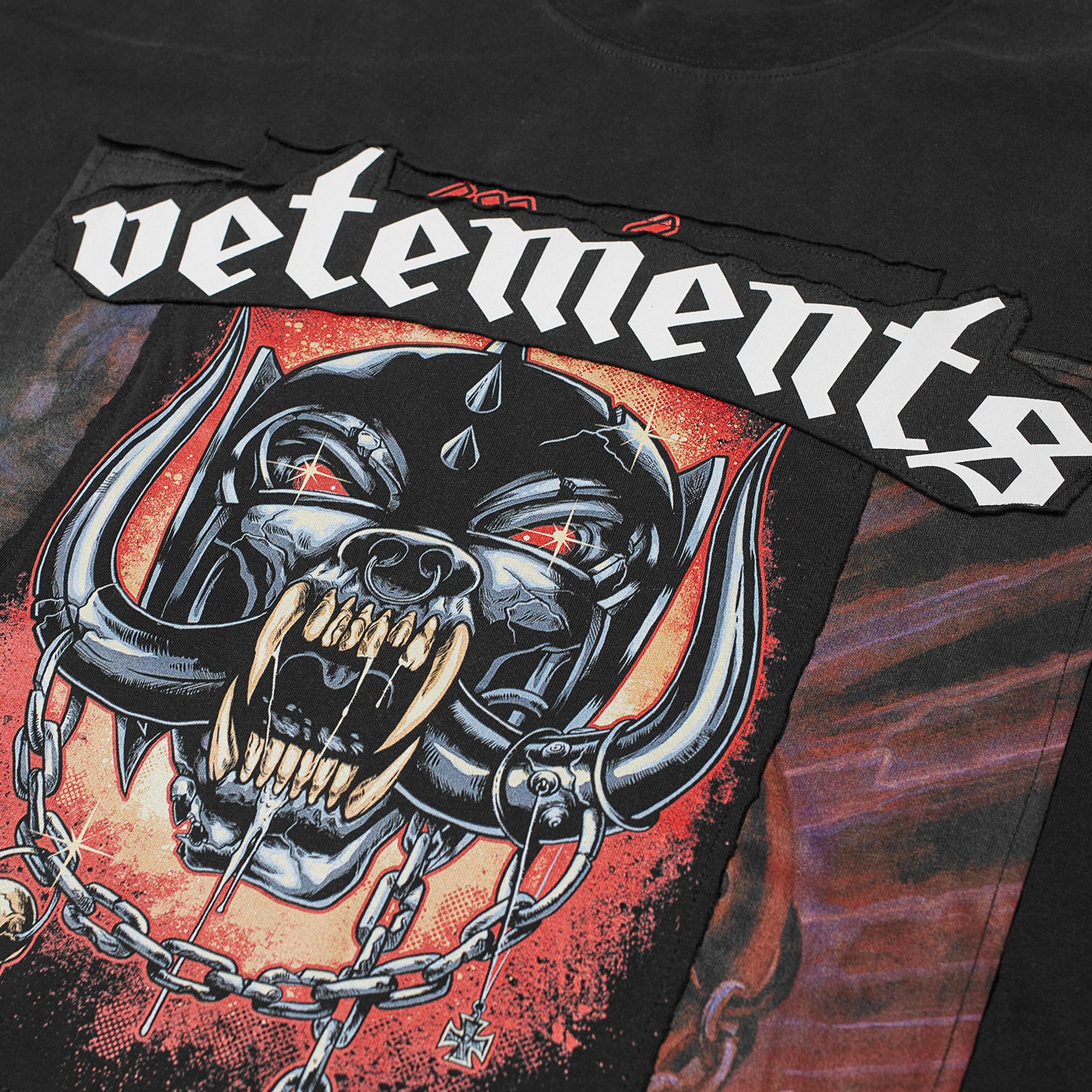 Tシャツ・カットソー Vetements UE64TR390B MOTORHEAD PATCHED T-shirt Buy Vetements Motorhead Patched T-Shirt 'Black' - UE64TR390B