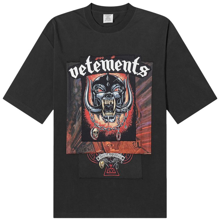 Vetements Motorhead Patched T Shirt Black