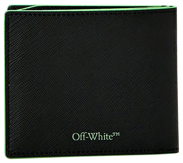 Off White Logo Bifold Wallet BlackGreen