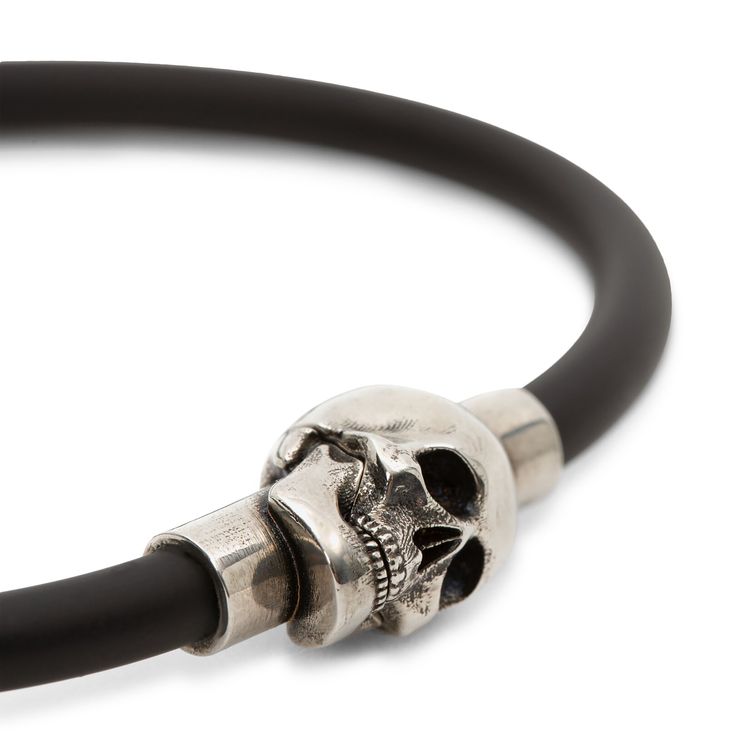 Buy Alexander McQueen Rubber Cord Skull Bracelet  