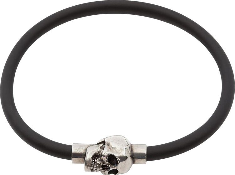 Alexander McQueen Rubber Cord Skull Bracelet 'Black'