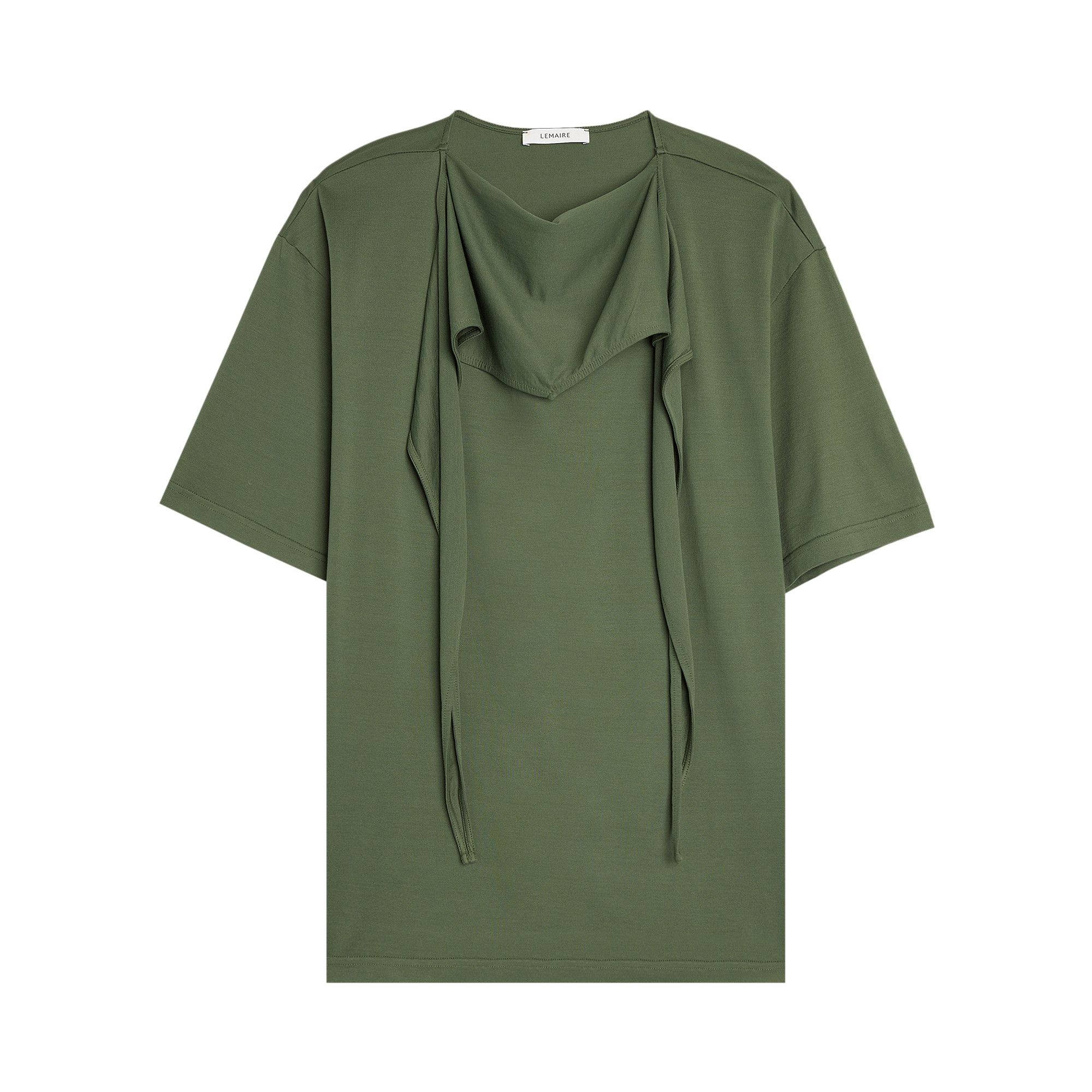 【関税込み】LEMAIRE カーキ Wadded ベスト LEMAIRE scarf-detail Asymmetric Top | Green | FARFETCH