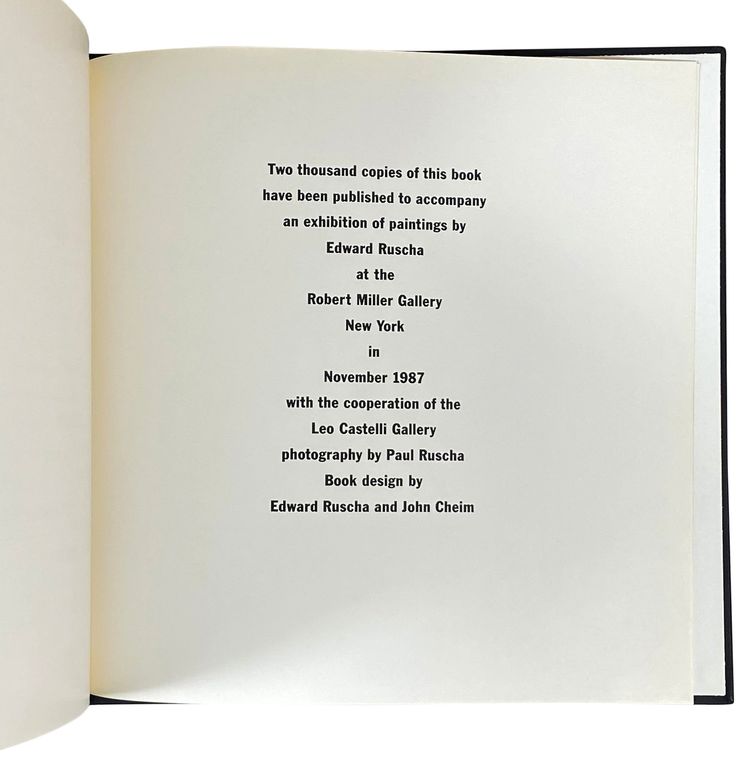 Ed Ruscha by Edward Ruscha First Edition