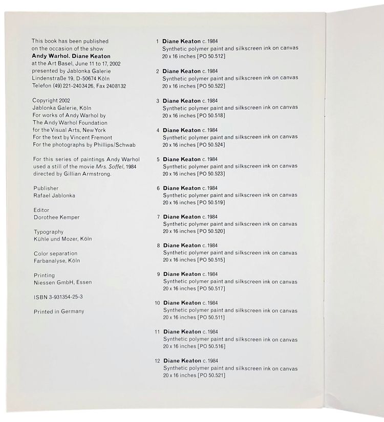 Diane Keaton by Andy Warhol