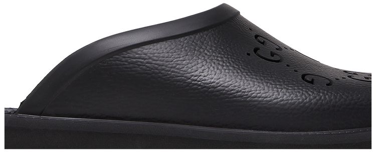 Gucci Slip On Sandal Cut Out Monogram   Black