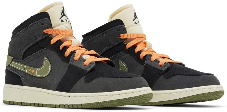 Air Jordan 1 Mid SE Craft GS Anthracite Light Olive
