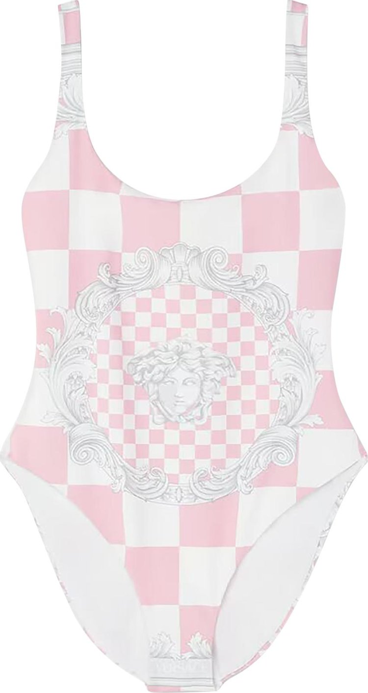 Versace One Piece Swimsuit 'Pastel Pink/White/Silver'