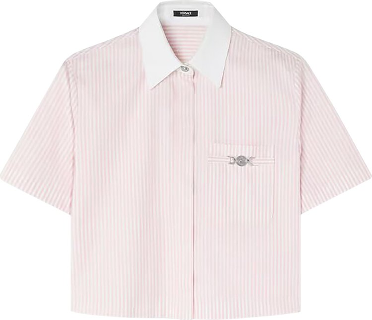 Versace Oxford Stripe Informal Shirt Pastel PinkWhite