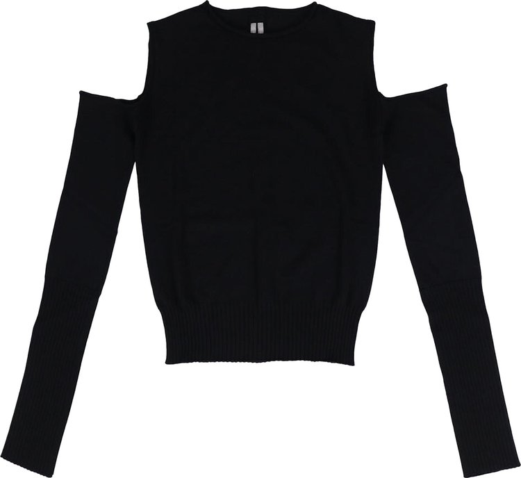 Rick Owens Open Shoulder Ribbed Top Black