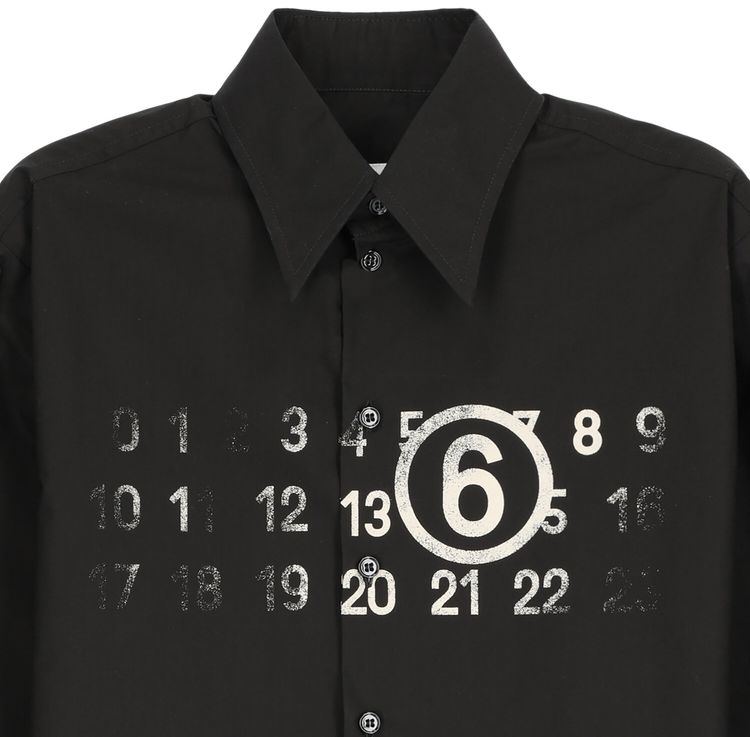 MM6 Maison Margiela Numbers Print Shirt Black