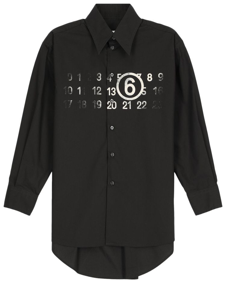 MM6 Maison Margiela Numbers Print Shirt Black
