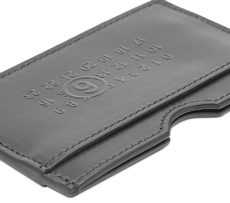 MM6 Maison Margiela Numeric Logo Embossed Card Holder Black