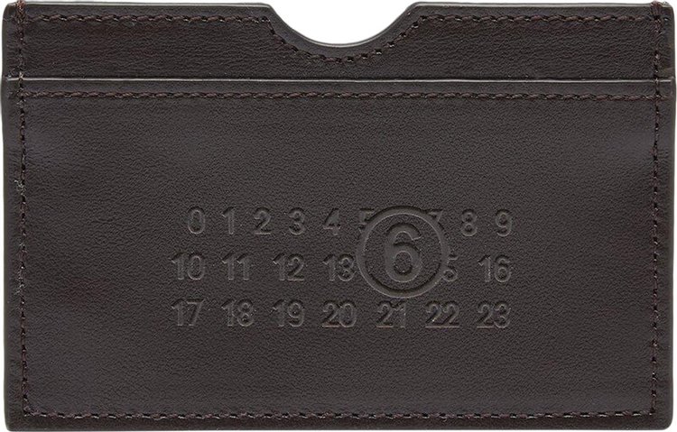 MM6 Maison Margiela Numeric Logo Embossed Card Holder 'Brown Stone'