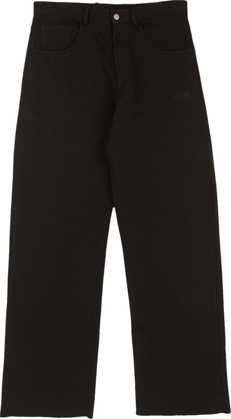 MM6 Maison Margiela Logo Embroidered Wide Leg Track Pants 'Black'
