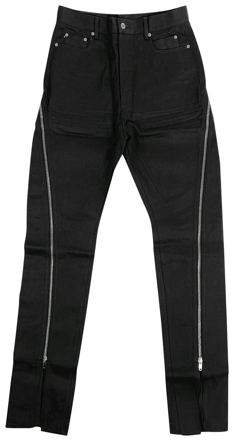Rick Owens Bolan Banana High Waist Slim Trousers Black