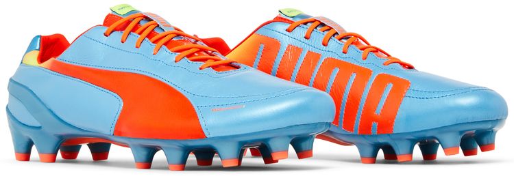 evoSpeed 12 Leather FG Sharks Blue Fluorescent Peach