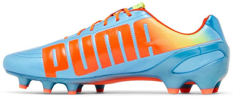 evoSpeed 12 Leather FG Sharks Blue Fluorescent Peach