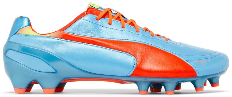 evoSpeed 12 Leather FG Sharks Blue Fluorescent Peach