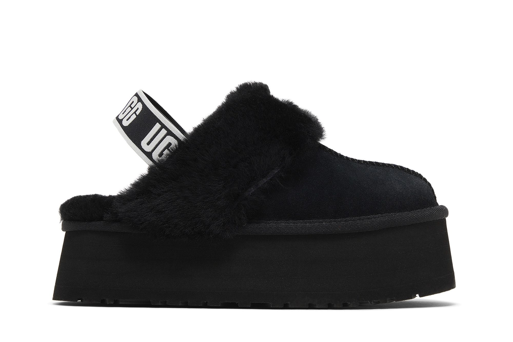 ★UGG★Banding Platform Sandals Funket W Black ★111347-4BLK New Women's UGG Brand Platform Funkette Slipper Sandals