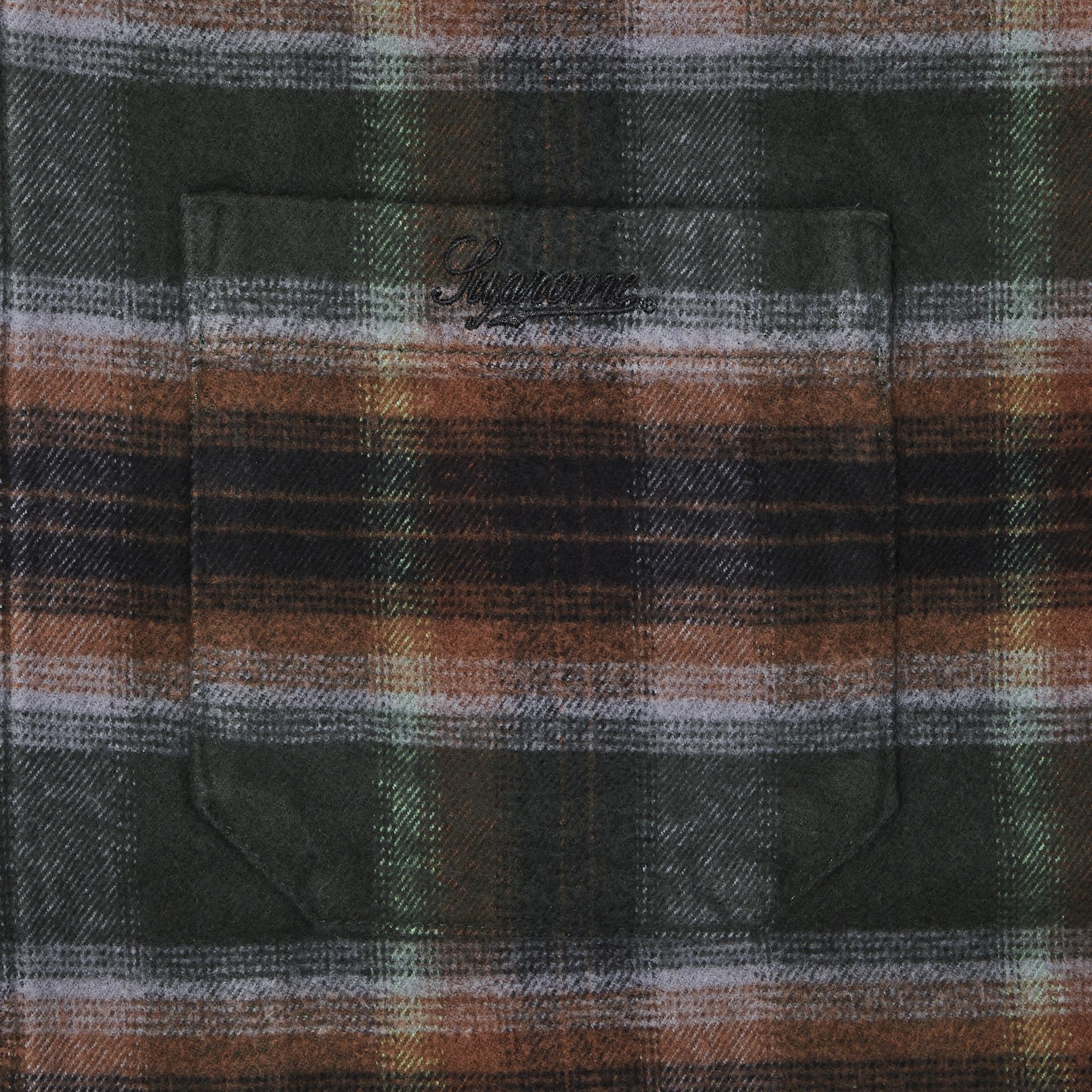 Buy Supreme Shadow Plaid Flannel Zip Up Shirt 'Green