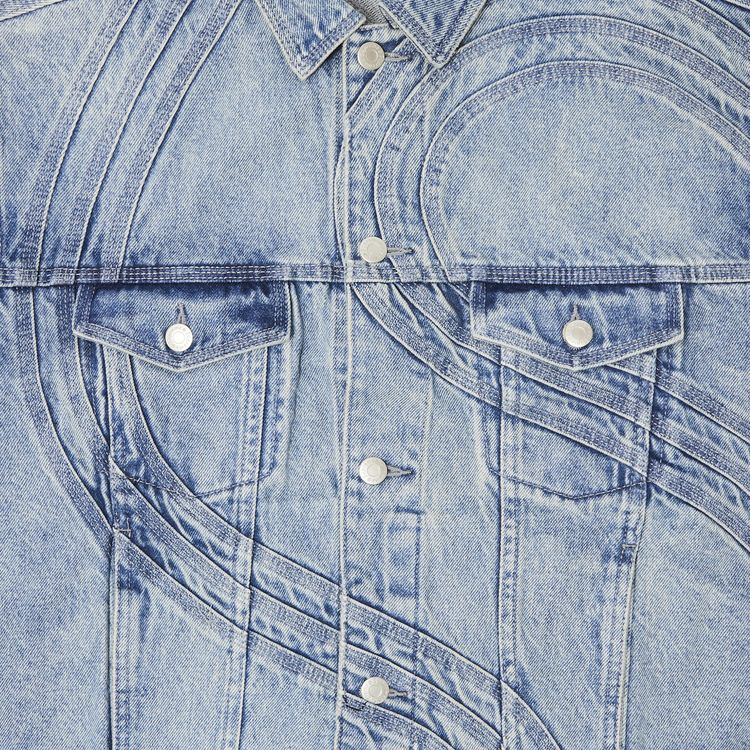 Supreme S Logo Denim Trucker Jacket Washed Blue