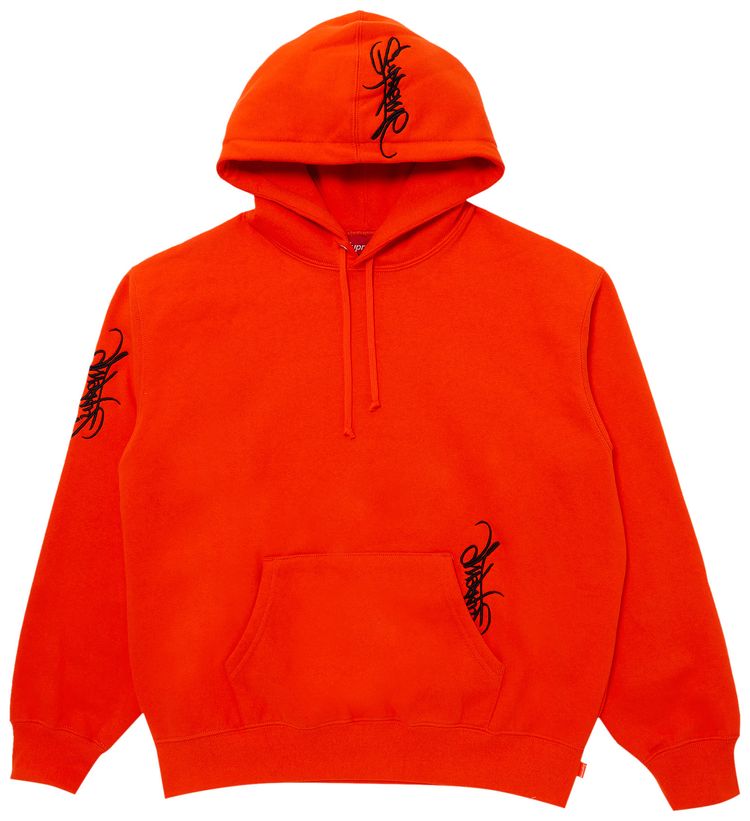 Supreme Tag Hooded Sweatshirt Bright Orange