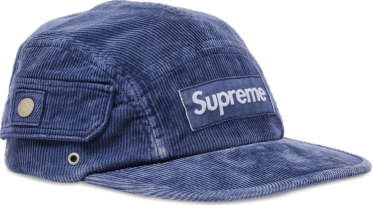 Supreme Corduroy Pocket Camp Cap Blue