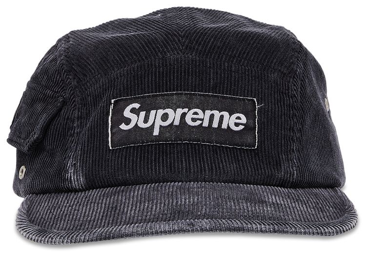 Supreme Corduroy Pocket Camp Cap Black