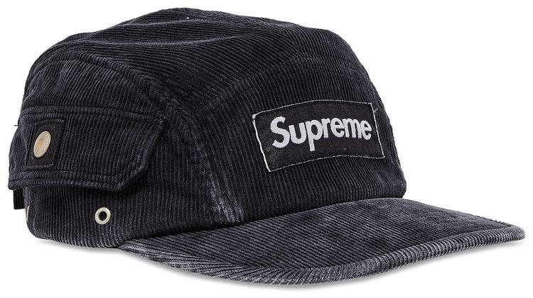 Supreme Corduroy Pocket Camp Cap Black
