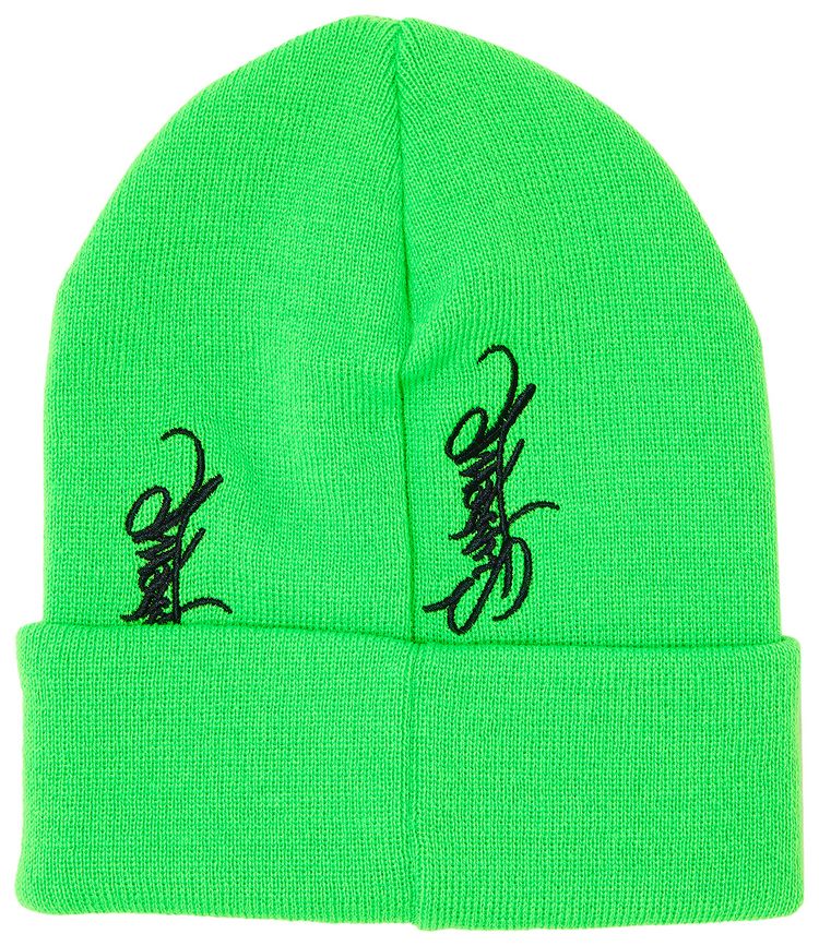 Supreme Tag Beanie Lime