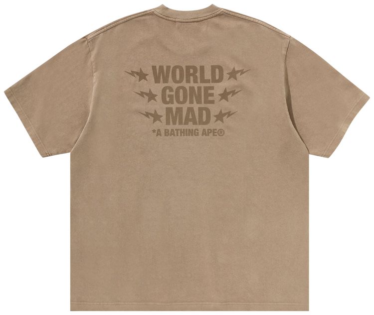 BAPE WGM Garment Dyed Relaxed Fit Tee Beige