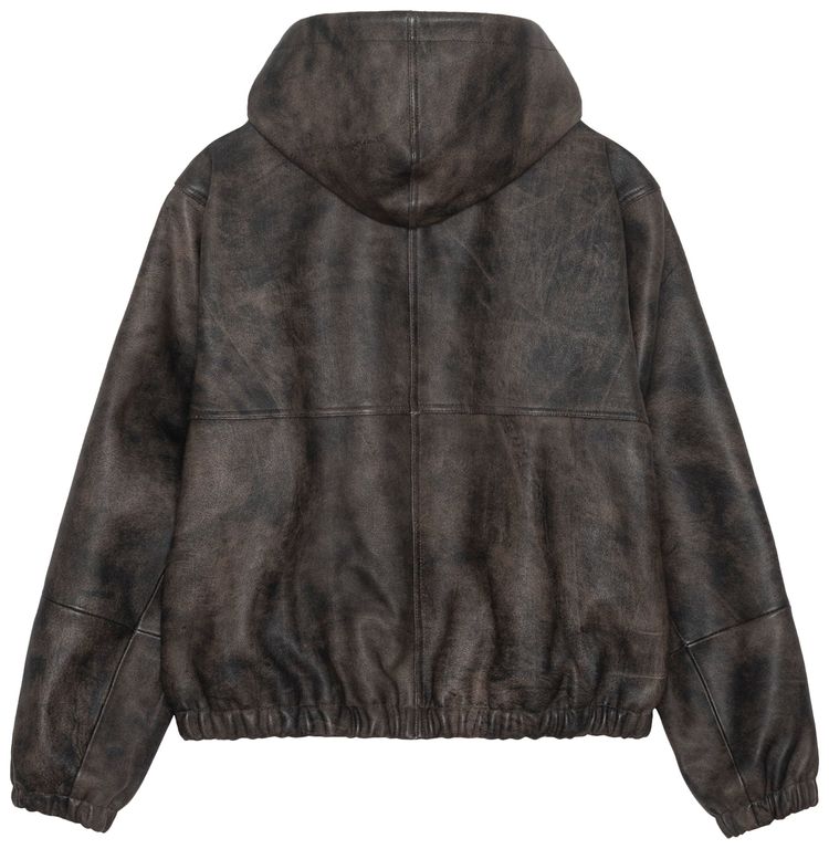 Stussy Work Jacket Black Leather