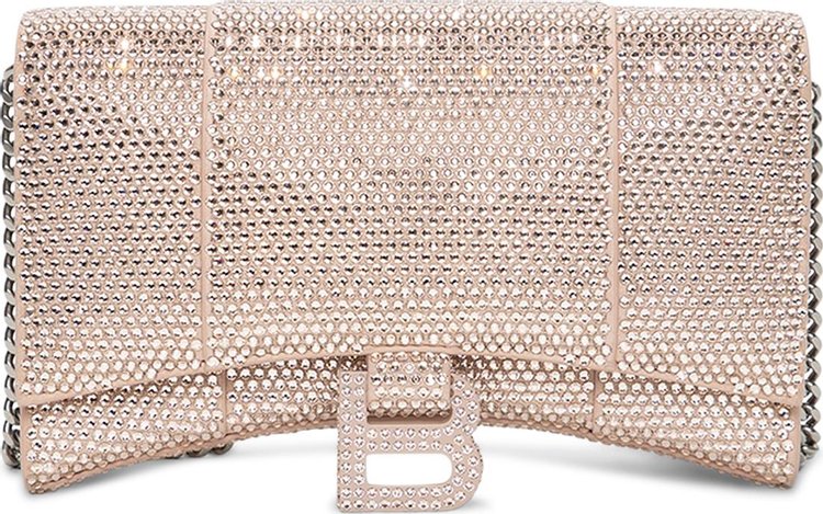 Balenciaga Embellished Hourglass Wallet On Chain 'Rose Gold'