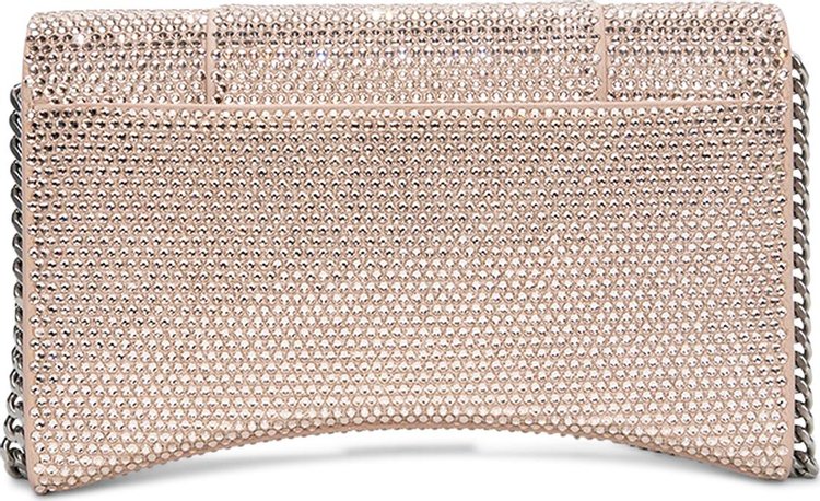 Balenciaga Embellished Hourglass Wallet On Chain Rose Gold