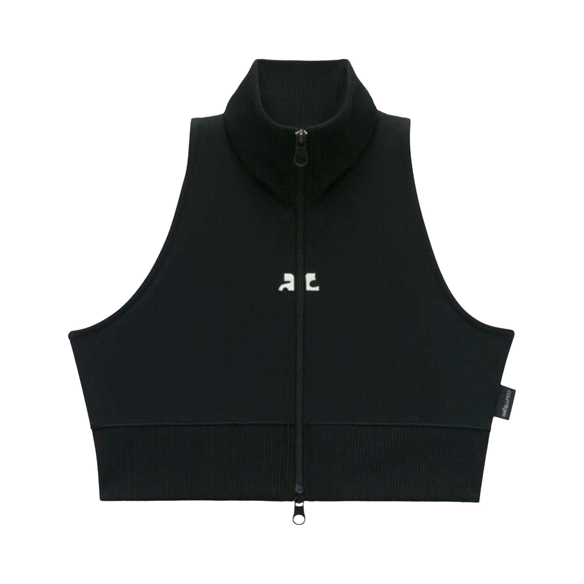 Buy Courrèges Cropped Interlock Tracksuit Vest 'Black
