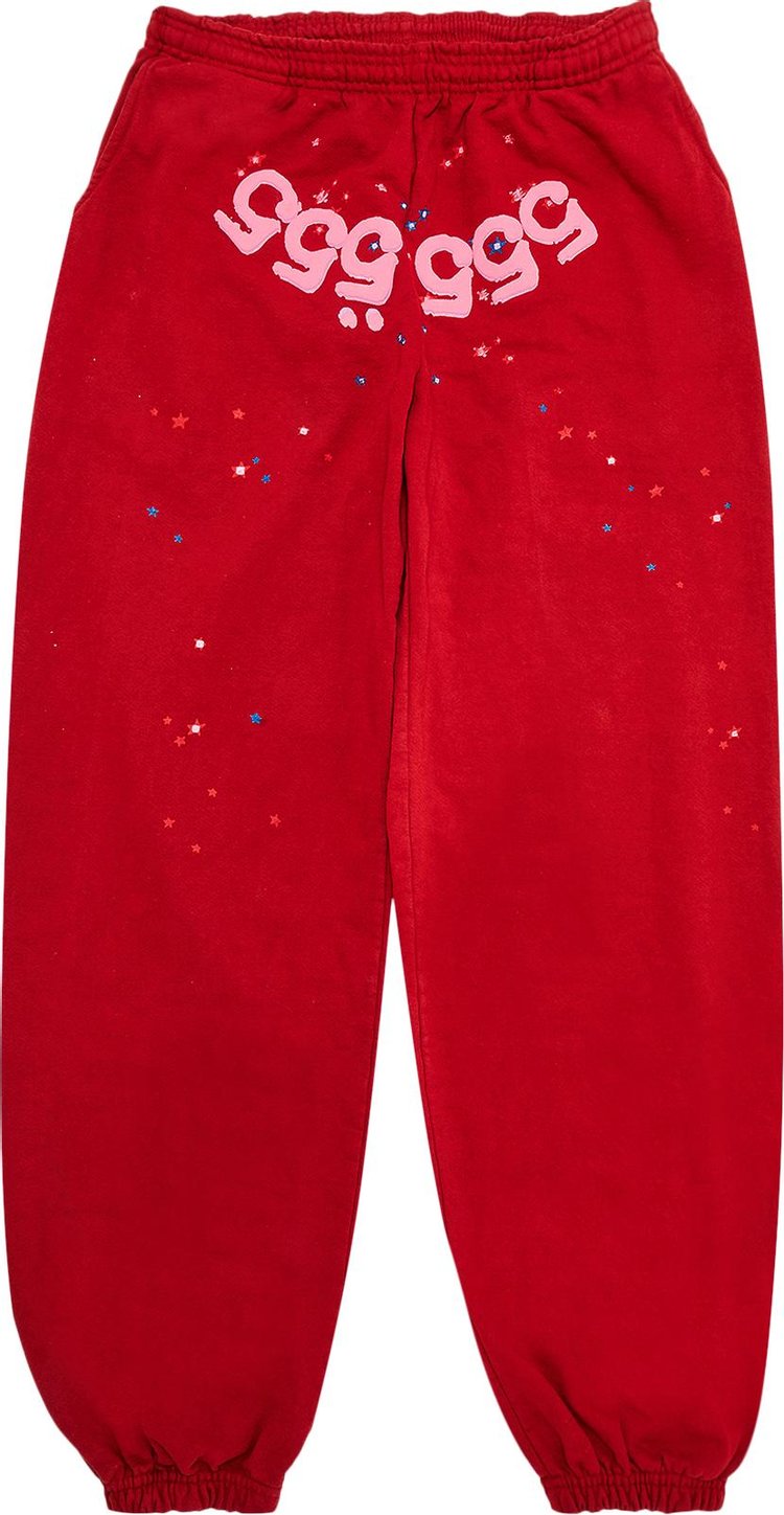 Buy Sp5der Number 555 Sweatpants 'Red' - 2406 1FW210204N5S RED