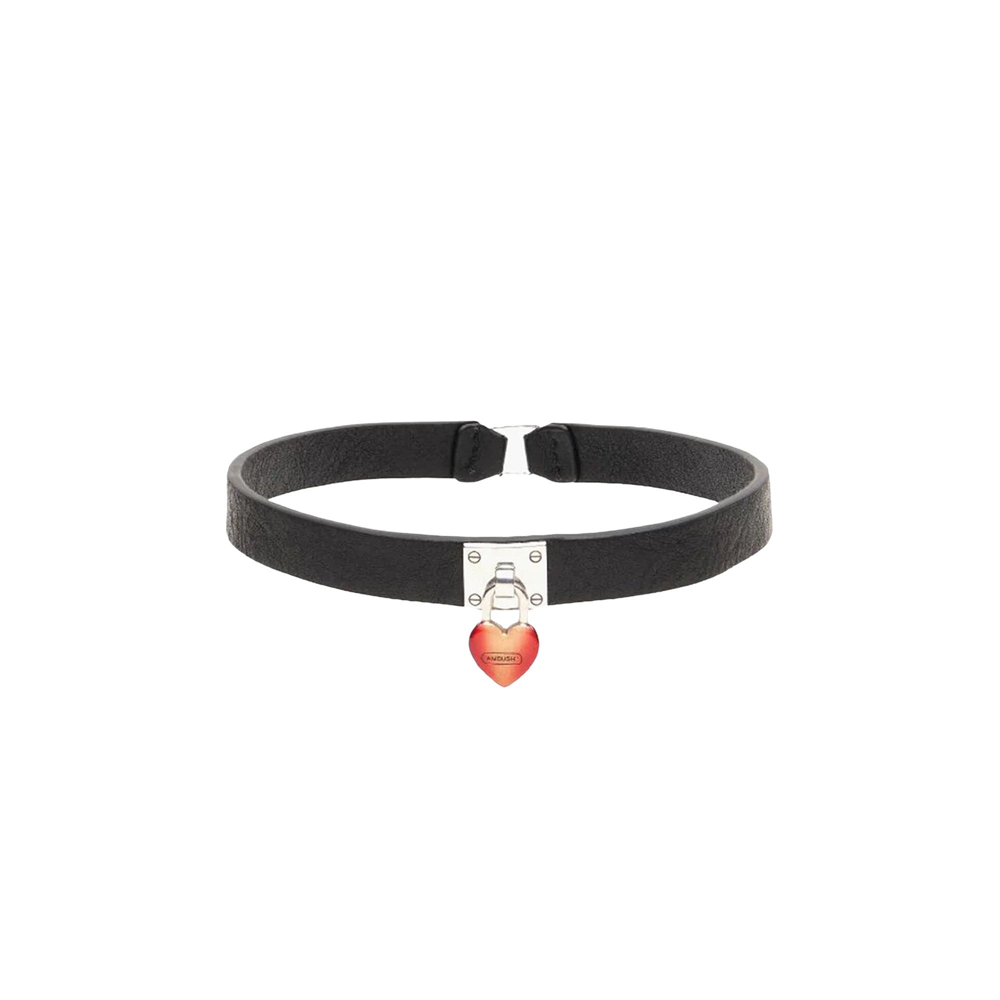 Ambush Fire Heart Leather Choker Black Red