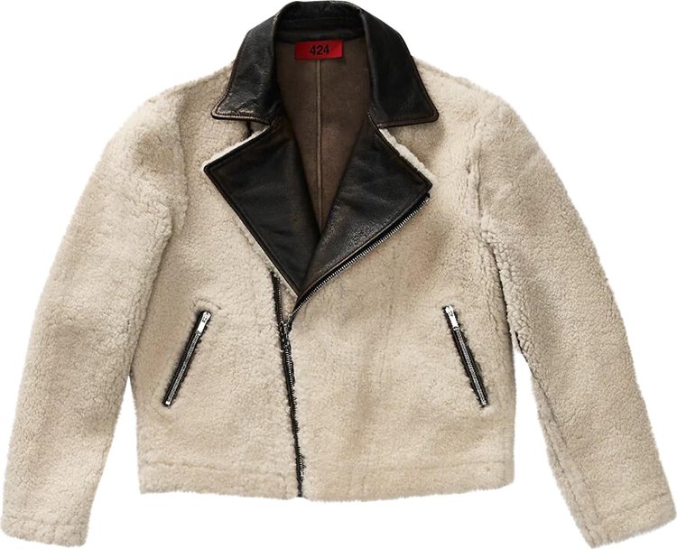 424 Lightweight Leather Jacket 'Beige'