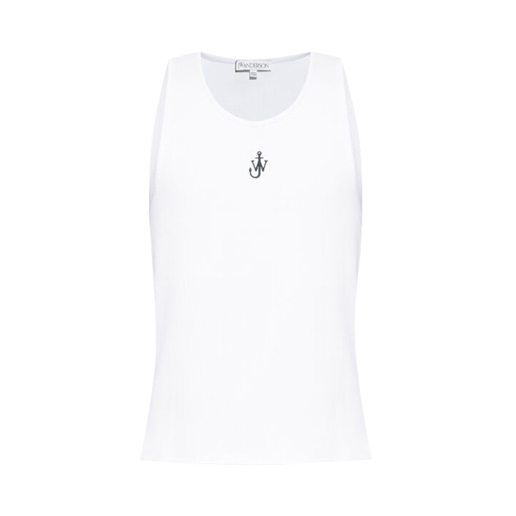 JW Anderson Anchor Embroidery Ribbed Tank Top 'White'