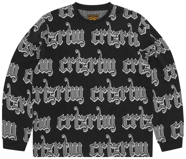 Corteiz Gothic Jacquard Long Sleeve Black