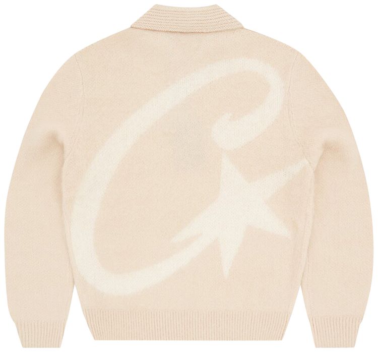 Corteiz Mohair Fuzzy Collar Sweater Cream