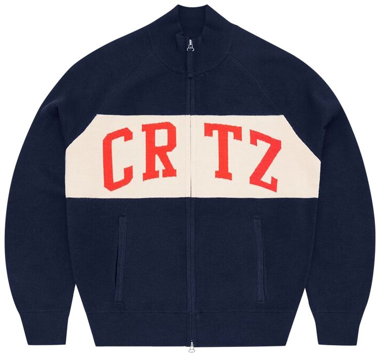 Corteiz CRTZ Knit Zip Up Navy