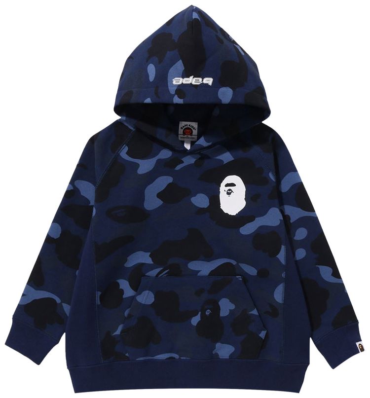 BAPE Kids Color Camo Ape Head Pullover Hoodie Navy
