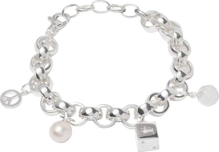 Stussy Icon Charm Bracelet Silver