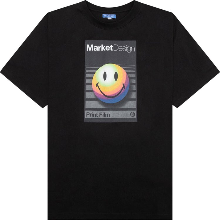 Market Smiley Analogue T Shirt Black