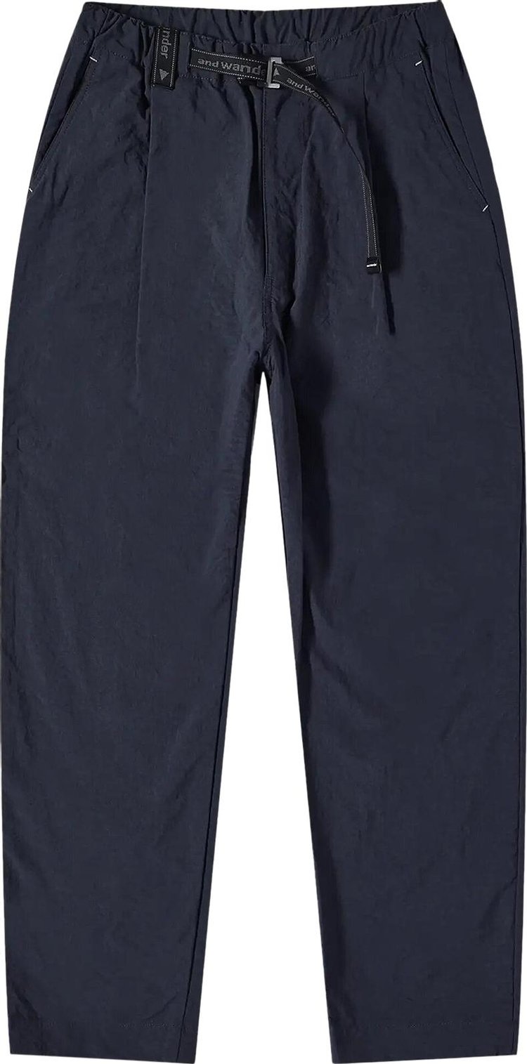 And Wander Chino Tuck Tapered Pants Navy