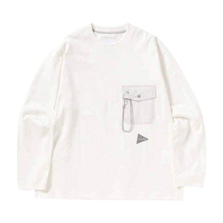 And Wander Pocket Long-Sleeve Tee 'Off White'