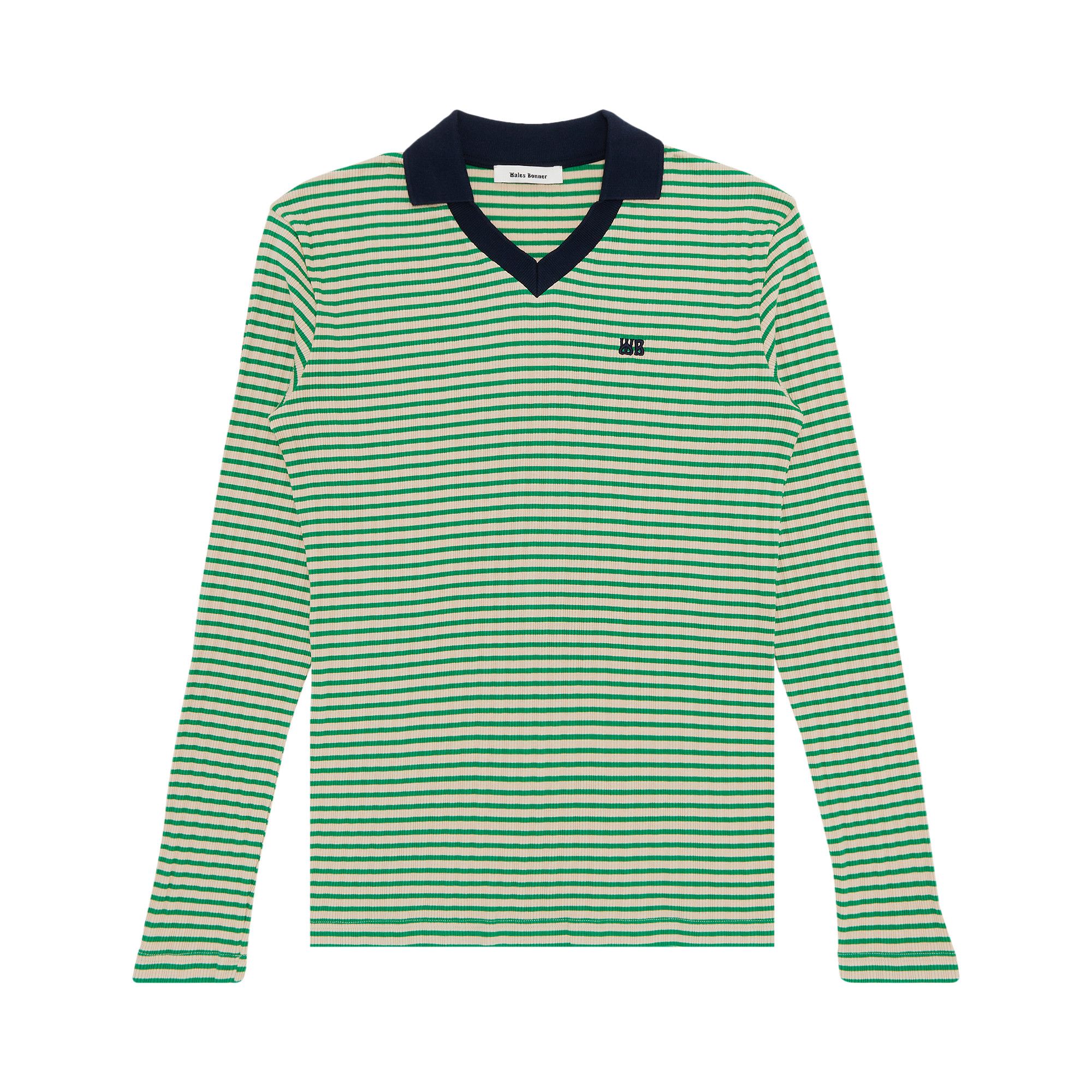 Buy Wales Bonner Sonic Polo 'Ivory/Green' - MS24JE23 JE04 1700 | GOAT